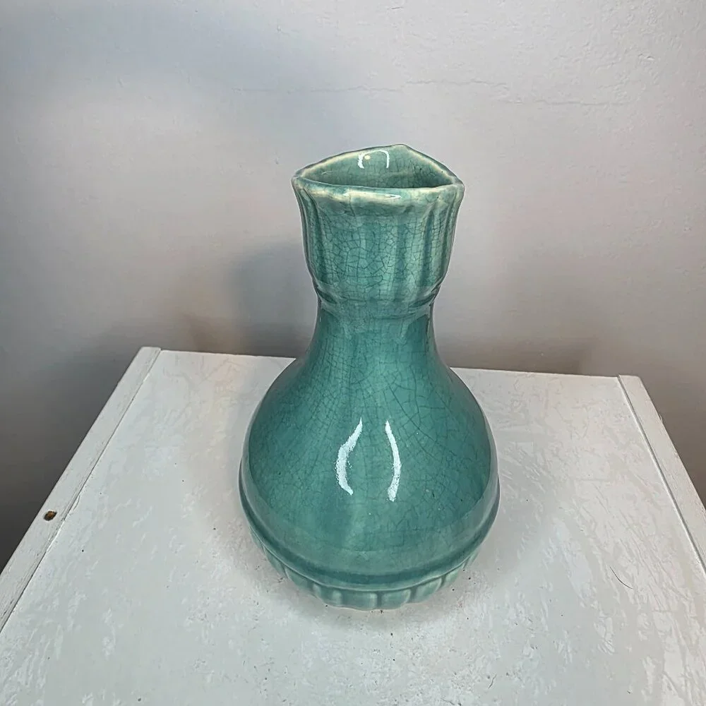 Vintage McCoy Pottery Twisted Rope Handle Pitcher